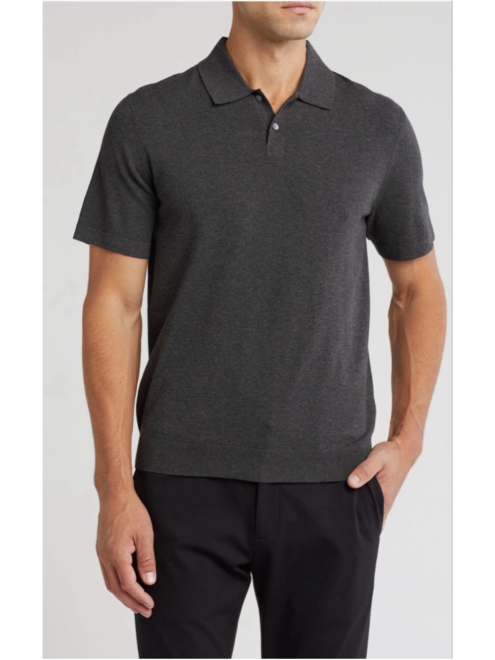 Men's Theory Gray Short Sleeve Polo Shirt M
